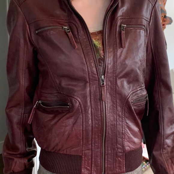 New Rebel Leather jacket rich wine colour size M. - Picture 3 of 8